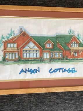 Architectural Vintage Wall Art - 'Angson Cottage' original signed
